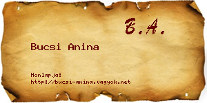 Bucsi Anina névjegykártya